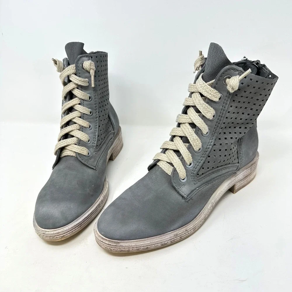 Dolce Vita Aldis Perforated Nubuck Ankle‎ Boots Smoke Grey 8.5